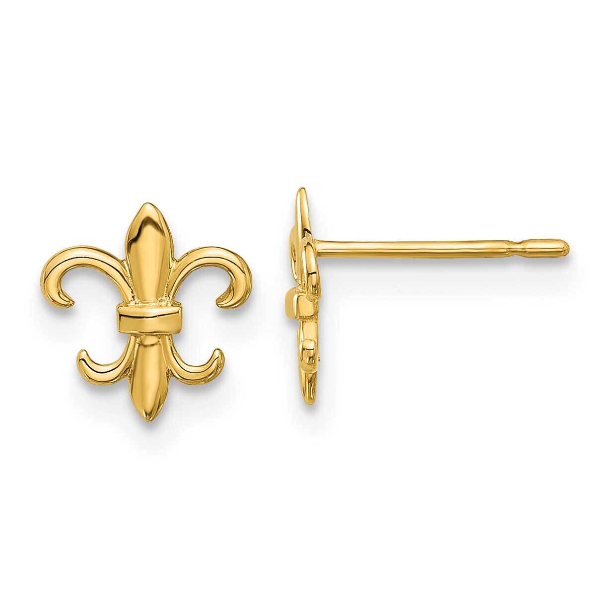 Madi K Polished Fleur De Lis Post Earrings 14k Gold GK1187, MPN: GK1187,