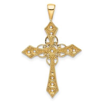 Diamond Cross Passion Pendant Mounting 14k Gold PM5082-033-Y, MPN: PM5082-033-Y,