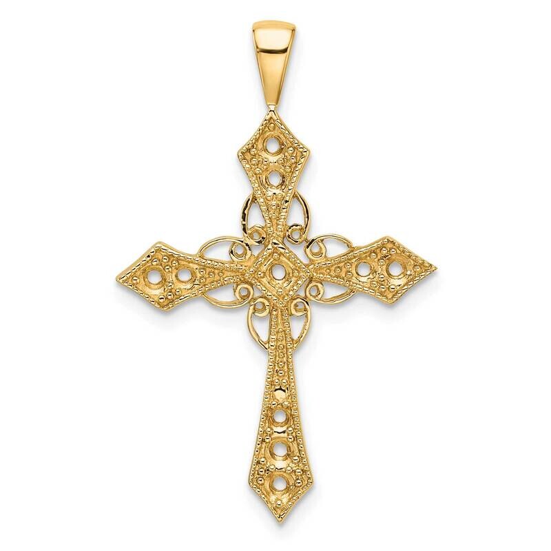 Diamond Cross Passion Pendant Mounting 14k Gold PM5082-033-Y