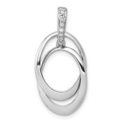 1/20Ct. Diamond Double Oval Pendant 10k White Gold PM4731-005-1WA, MPN: PM4731-005-1WA,