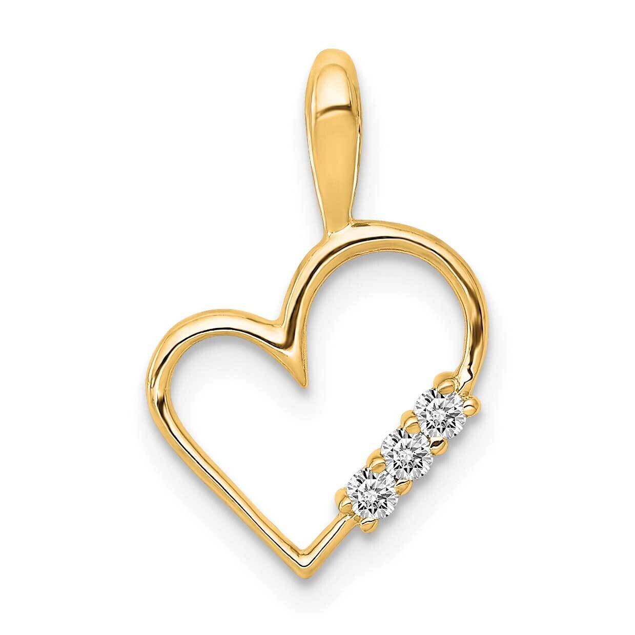 Aa 1/20Ct. Diamond Heart Pendant 10k Gold PM4818-005-1YA