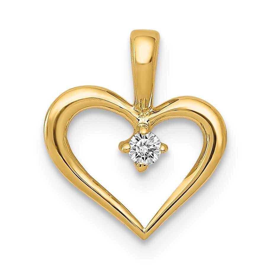 Aa .05Ct. Diamond Heart Pendant 14k Gold PM4817-005-YA