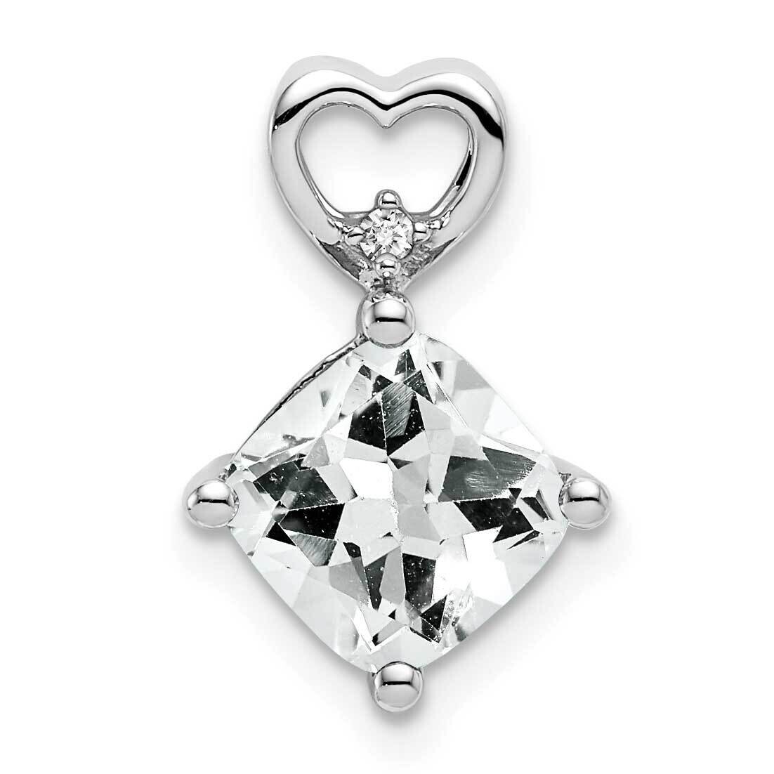 White Topaz Diamond Heart Chain Slide 14k White Gold PM7399-WT-001-WA, MPN: PM7399-WT-001-WA, 19110…