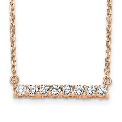 Diamond Bar 18 Inch Necklace 14k Rose Gold PM3738-033-RLG-18, MPN: PM3738-033-RLG-18, 883957894041