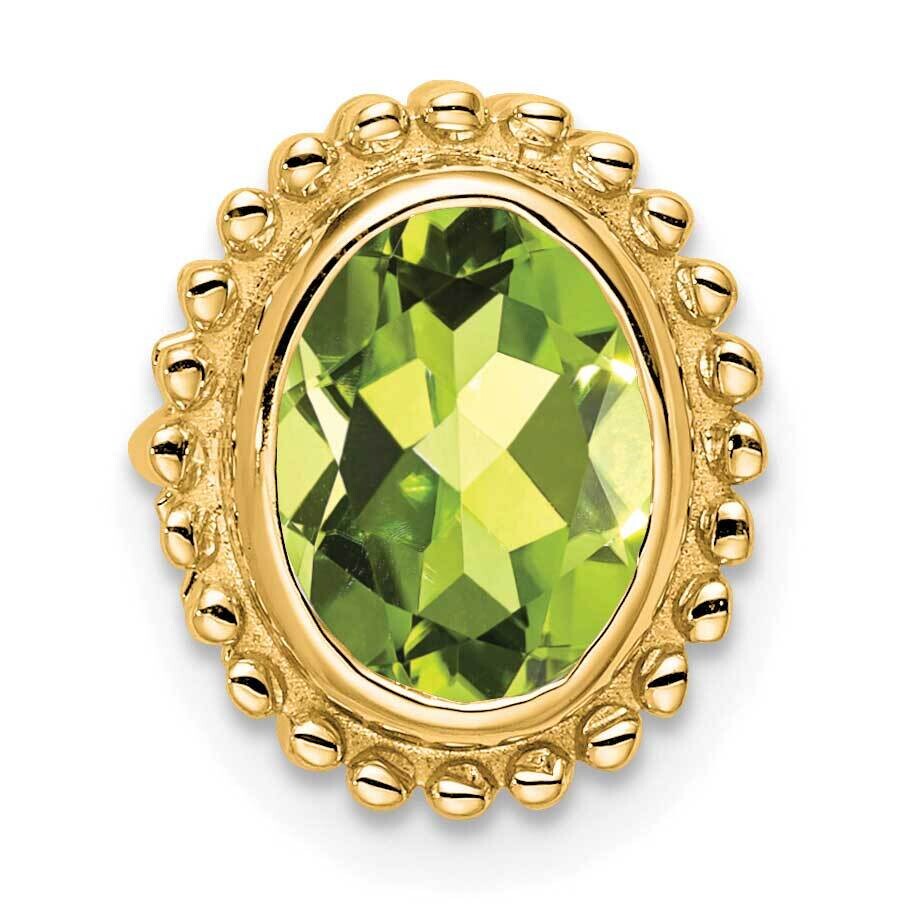 Oval Peridot Chain Slide 14k Gold PM7202-PE-Y, MPN: PM7202-PE-Y,