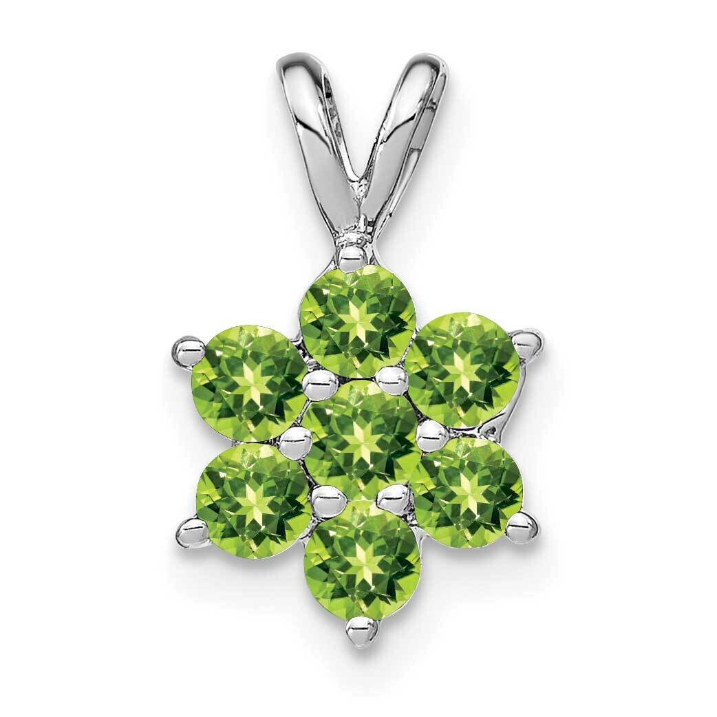 Peridot Floral Pendant 14k White Gold PM7069-PE-W, MPN: PM7069-PE-W,