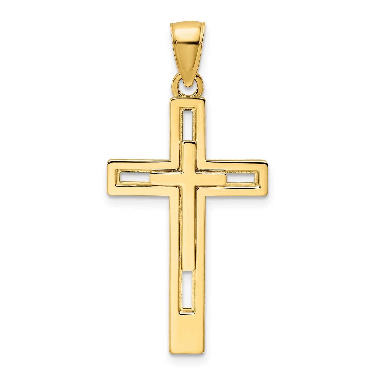 Double Cross Pendant 14k Polished Gold K9826, MPN: K9826,