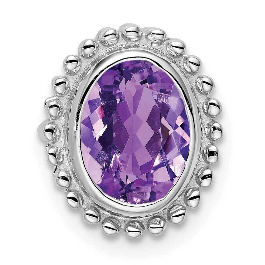 Oval Amethyst Chain Slide 14k White Gold PM7202-AM-W, MPN: PM7202-AM-W,