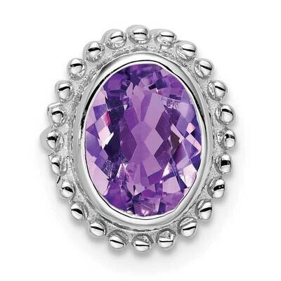 Oval Amethyst Chain Slide 14k White Gold PM7202-AM-W, MPN: PM7202-AM-W,