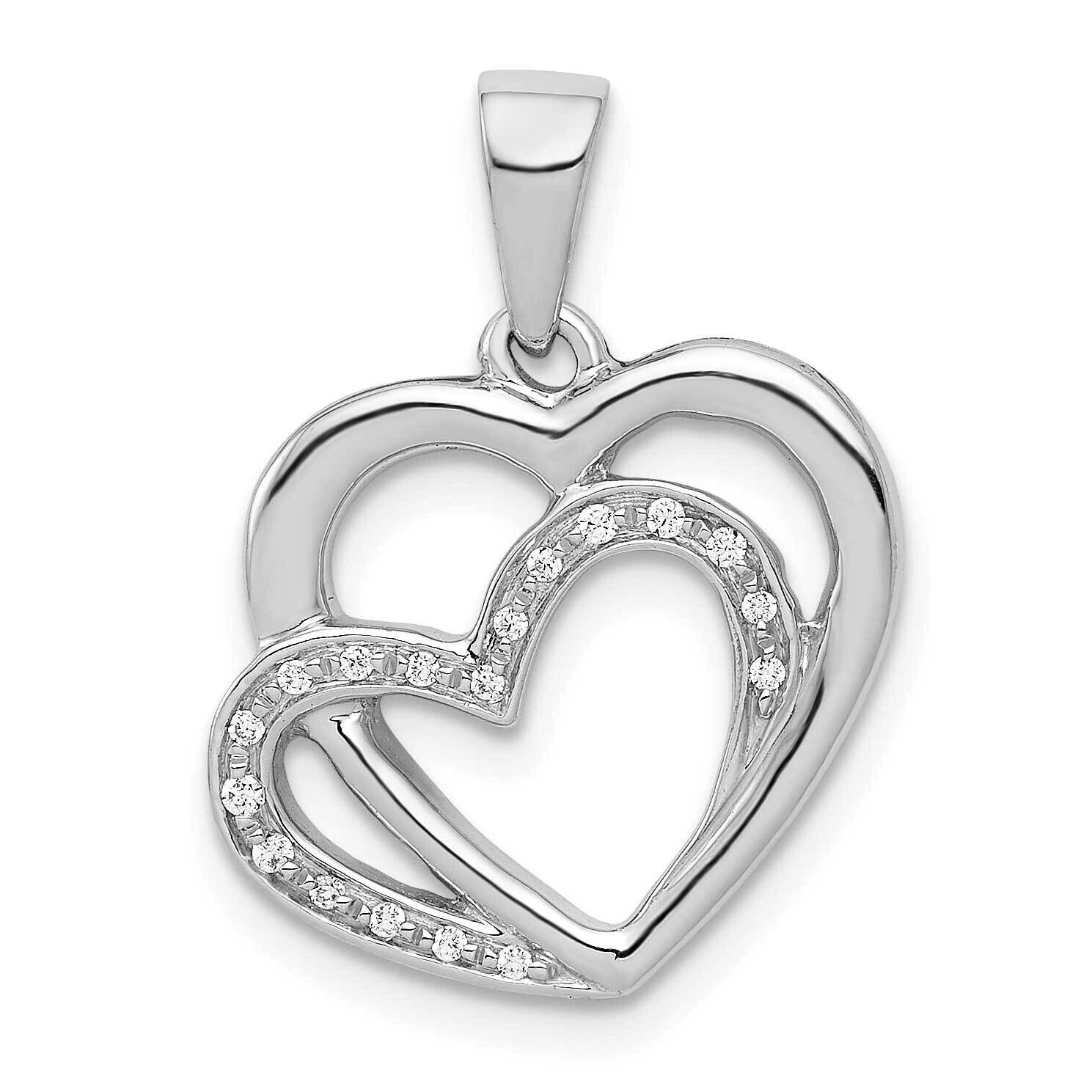 Diamond Entwined Hearts Pendant 10k White Gold PM4902-005-1WA, MPN: PM4902-005-1WA,
