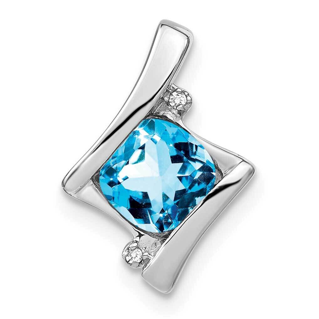 Blue Topaz Diamond Pendant 14k White Gold PM7033-BT-001-WA, MPN: PM7033-BT-001-WA,