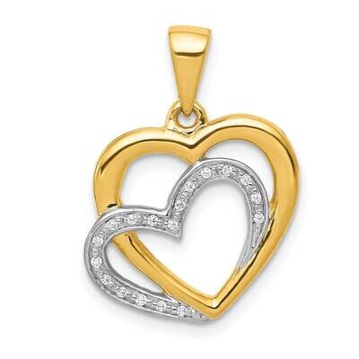Rhodium Diamond Entwined Hearts Pendant 10k Gold PM4902-005-1YA, MPN: PM4902-005-1YA,