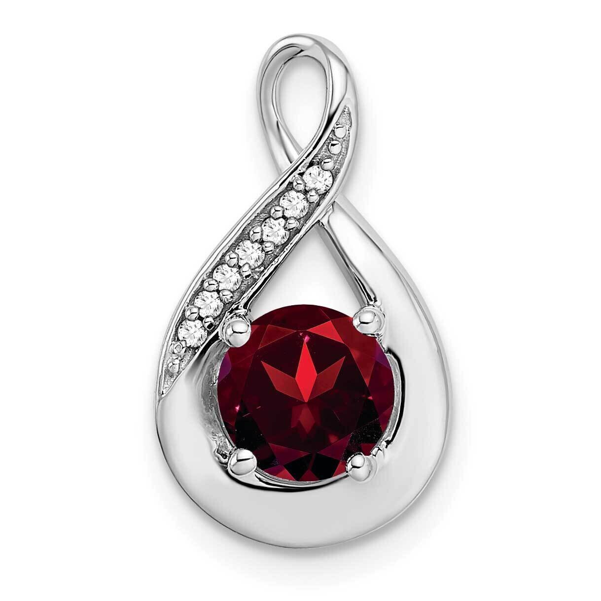 Garnet Diamond Pendant 14k White Gold PM7056-GA-003-WA, MPN: PM7056-GA-003-WA,
