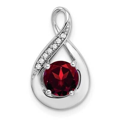 Garnet Diamond Pendant 14k White Gold PM7056-GA-003-WA, MPN: PM7056-GA-003-WA,