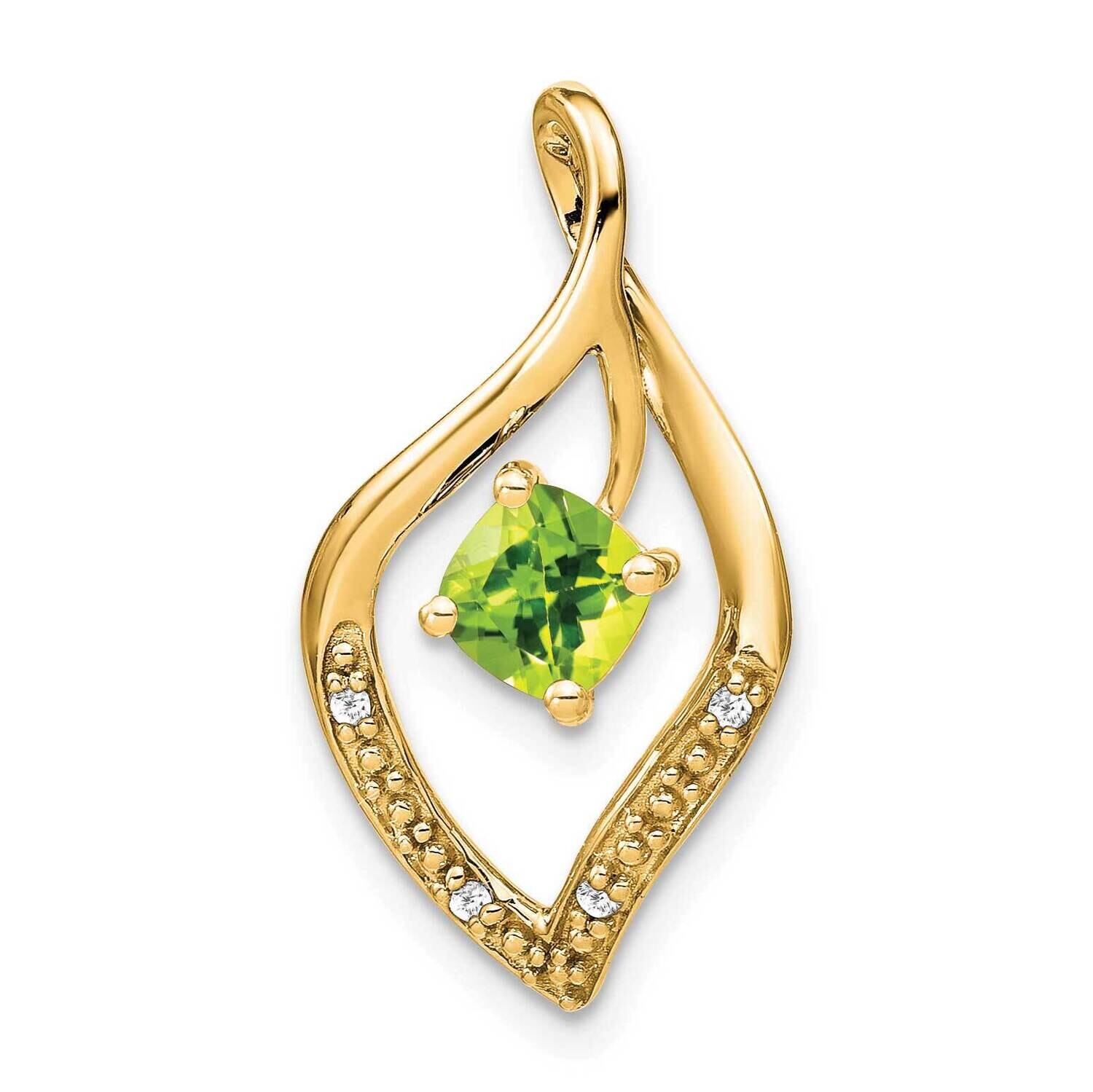 Peridot Diamond Pendant 14k Gold PM7035-PE-003-YA, MPN: PM7035-PE-003-YA,