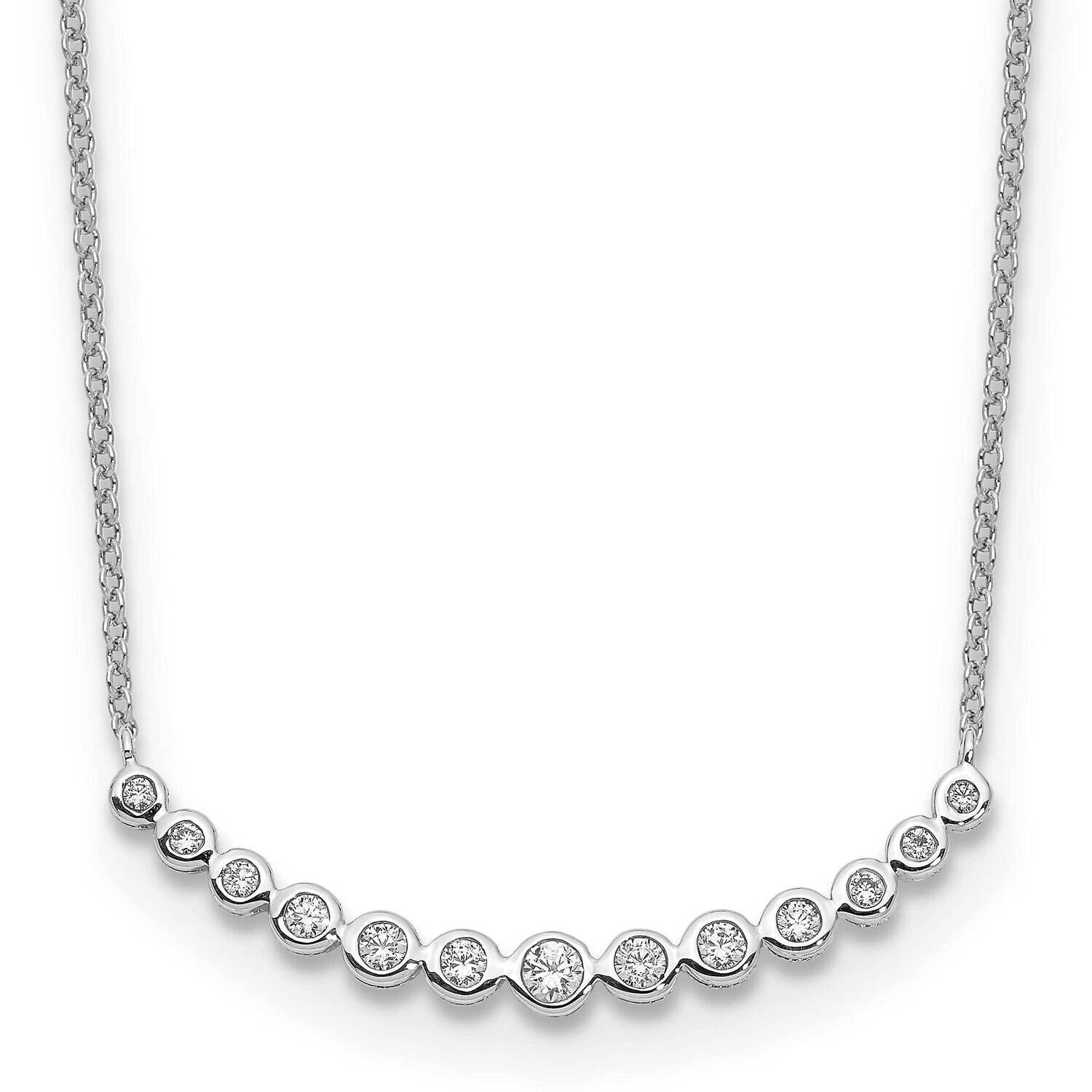 Diamond Curved Bar Necklace 10k White Gold PM1005-025-1WA-18