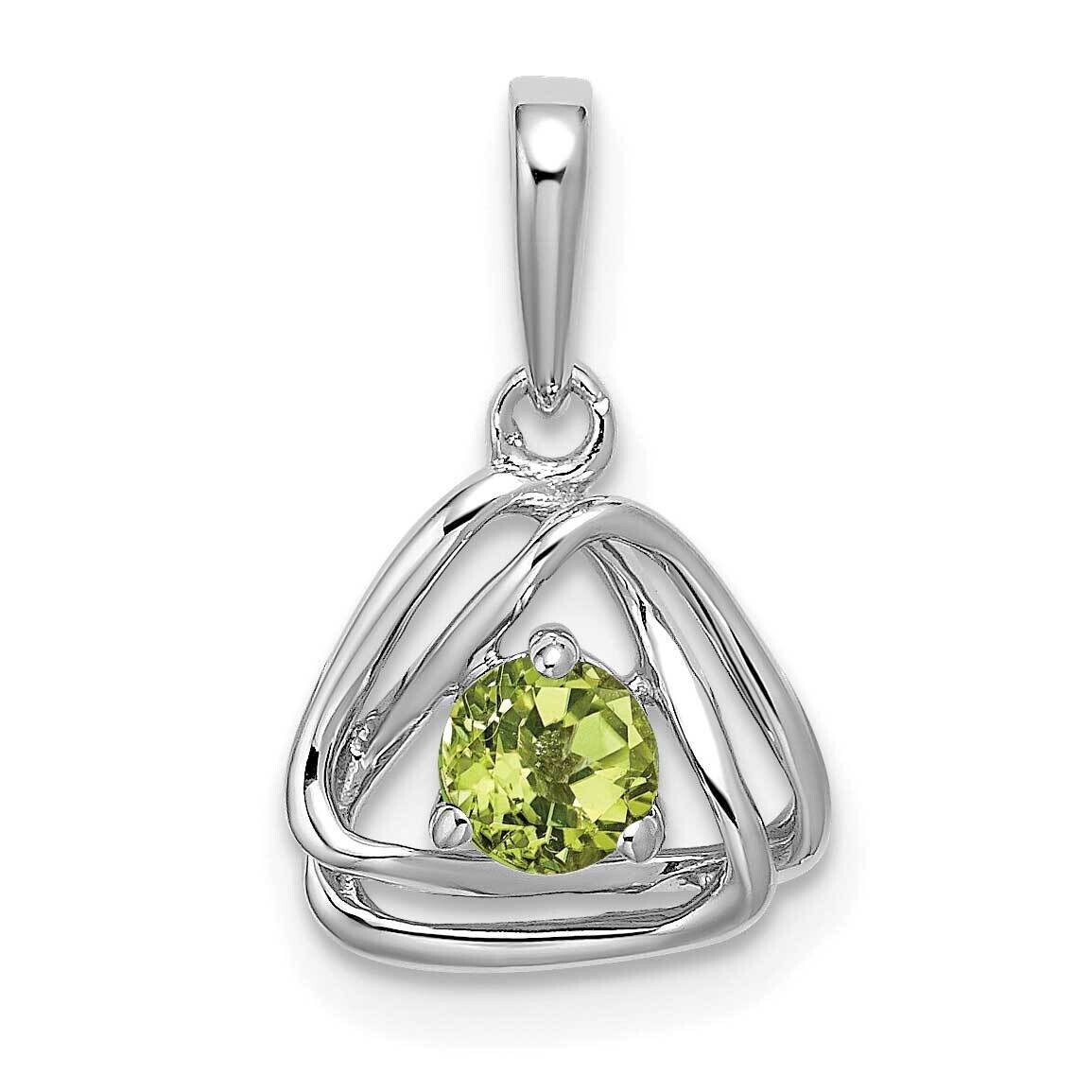 Peridot Triangle Pendant 14k White Gold PM7395-PE-W, MPN: PM7395-PE-W, 191101400575