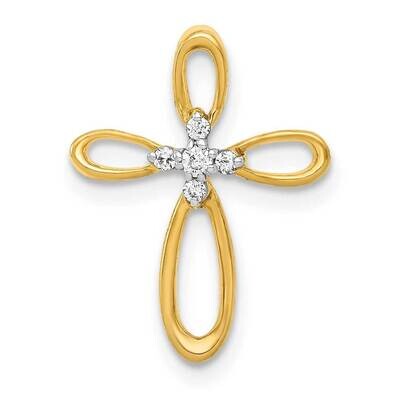 Diamond Cross Slide Pendant 10k Gold PM4997-005-1YA, MPN: PM4997-005-1YA,