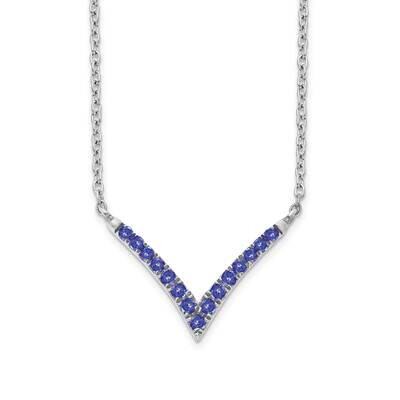 Tanzanite 18 Inch V-Necklace 14k White Gold PM7255-TZ-W, MPN: PM7255-TZ-W, 883957763743