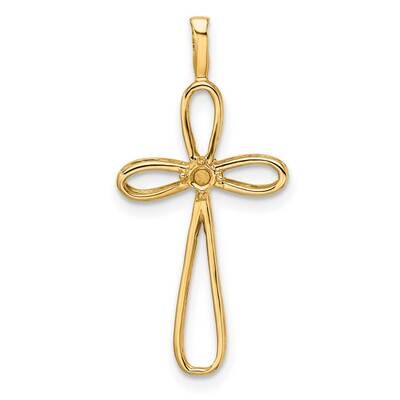 Cross Pendant Mounting 14k Gold PM5015-005-Y, MPN: PM5015-005-Y,