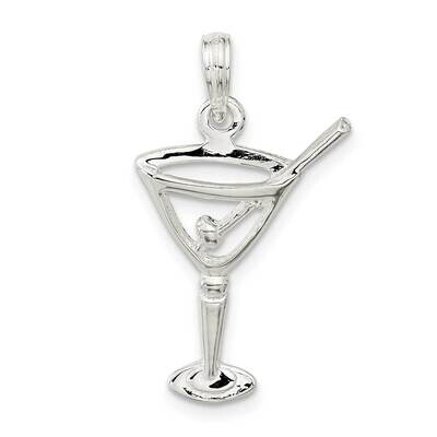 Cut-Out Martini Olive Pendant Sterling Silver Polished QC10548, MPN: QC10548, 637218184019