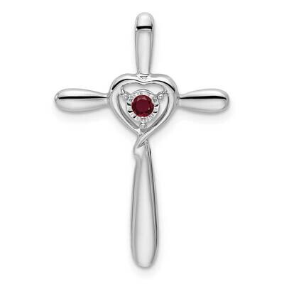 Created Ruby Cross Heart Chain Slide 10k White Gold PM7408-CRU-1W, MPN: PM7408-CRU-1W,