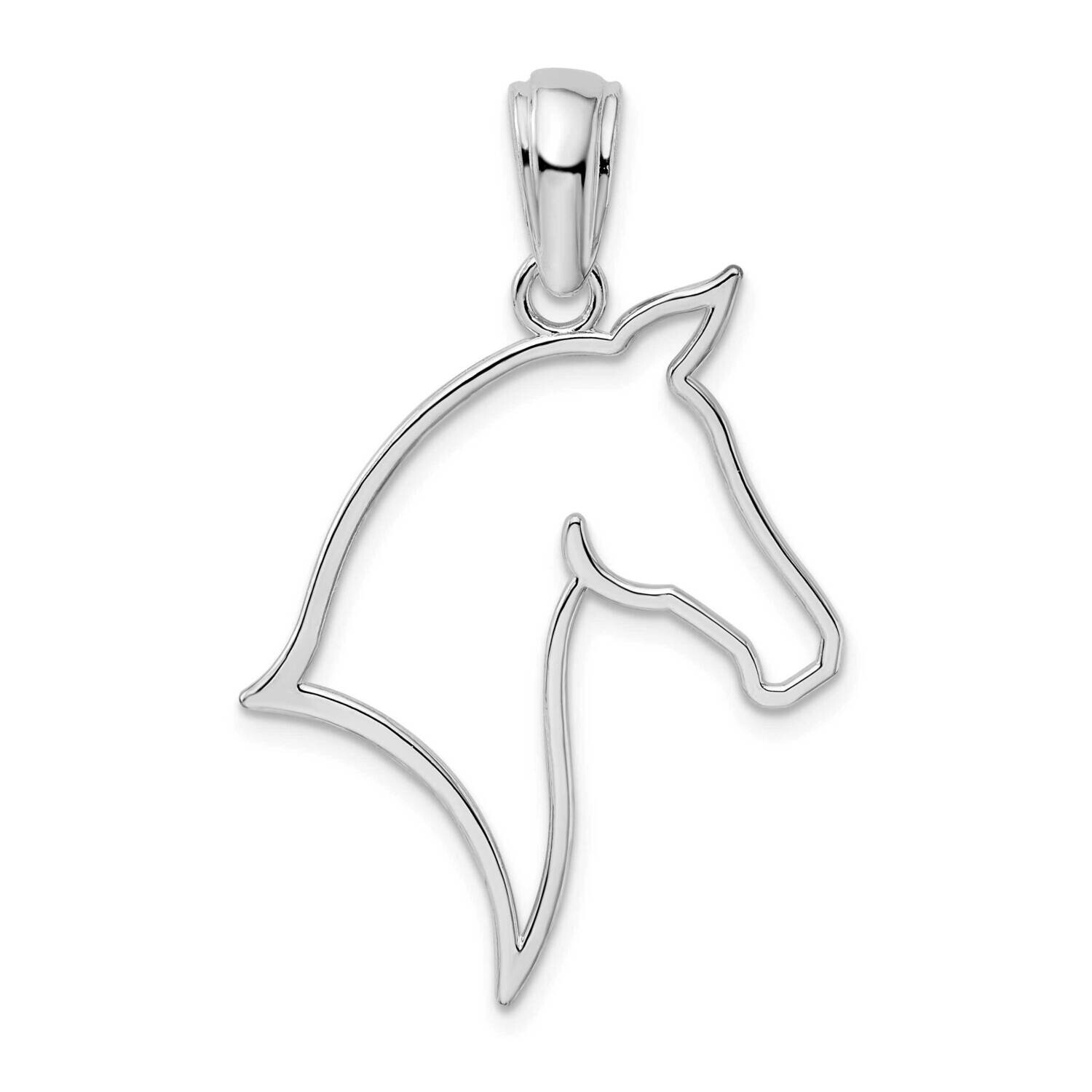 Cut-Out Horse Head Pendant Sterling Silver Polished QC10565, MPN: QC10565, 637218184309