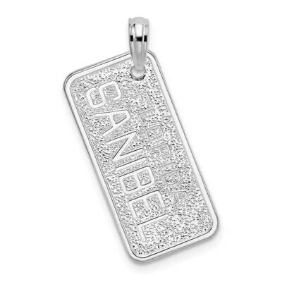Textured Large Florida Sanibel License Plate Pendant Sterling Silver QC10366, MPN: QC10366, 6372181…