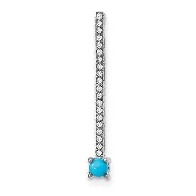 Turquoise White Topaz Pendant 14k White Gold PM7415-BTQ-W, MPN: PM7415-BTQ-W,