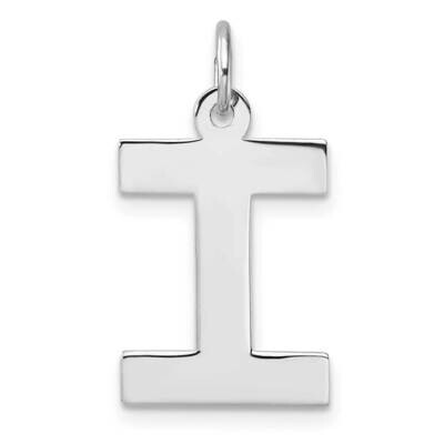 Large Block Letter I Initial Charm Sterling Silver Rhodium-Plated QC11255I, MPN: QC11255I,