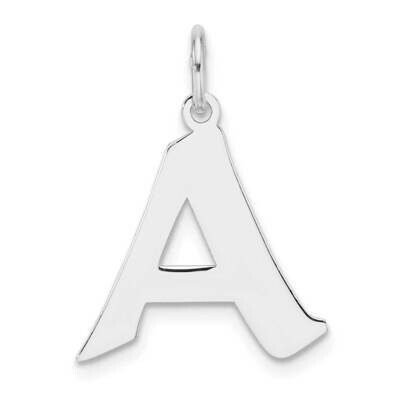 Small Artisan Block Letter A Initial Charm Sterling Silver Rhodium-Plated QC11256A, MPN: QC11256A,