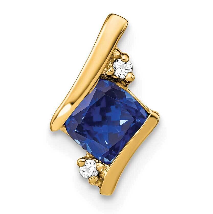 Cushion Cr. Sapphire Diamond Chain Slide 10k Gold PM7398-CSA-002-1YA, MPN: PM7398-CSA-002-1YA,