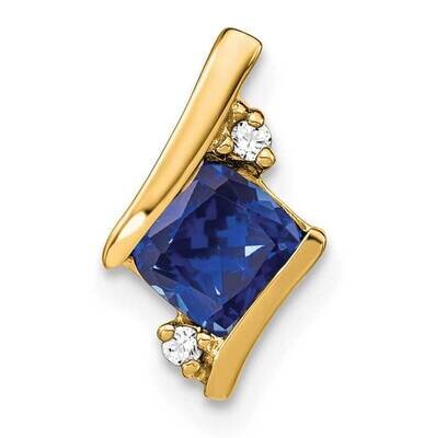 Cushion Cr. Sapphire Diamond Chain Slide 10k Gold PM7398-CSA-002-1YA, MPN: PM7398-CSA-002-1YA,