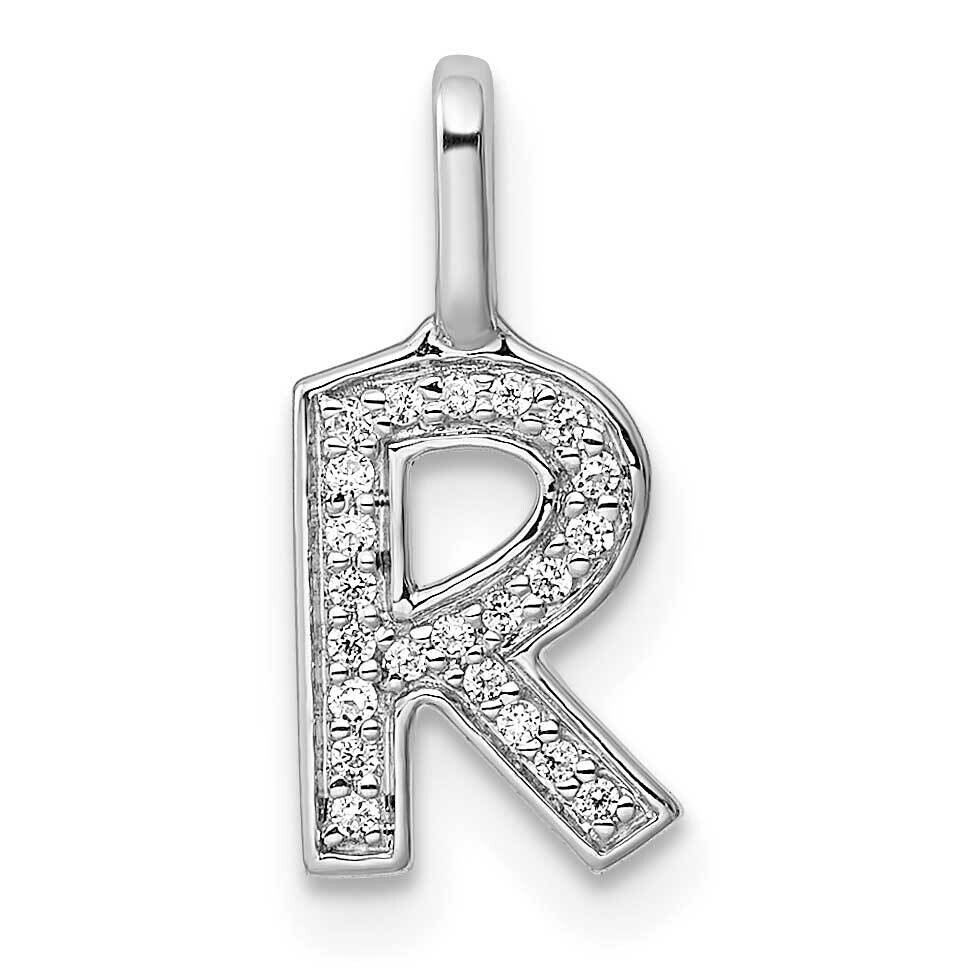 Diamond Letter R Initial Pendant 14k White Gold PM8367R-007-WA, MPN: PM8367R-007-WA, 196904072196