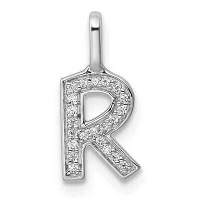 Diamond Letter R Initial Pendant 14k White Gold PM8367R-007-WA, MPN: PM8367R-007-WA, 196904072196