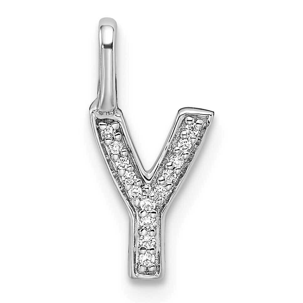 Diamond Letter Y Initial Pendant 14k White Gold PM8367Y-004-WA, MPN: PM8367Y-004-WA, 196904069271