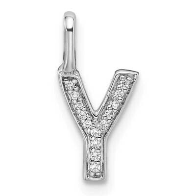 Diamond Letter Y Initial Pendant 14k White Gold PM8367Y-004-WA, MPN: PM8367Y-004-WA, 196904069271