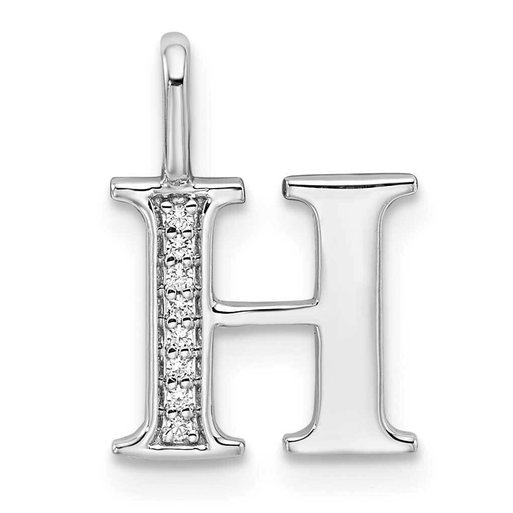 Diamond Letter H Initial Pendant 14k White Gold PM8365H-003-WA, MPN: PM8365H-003-WA, 196904069455