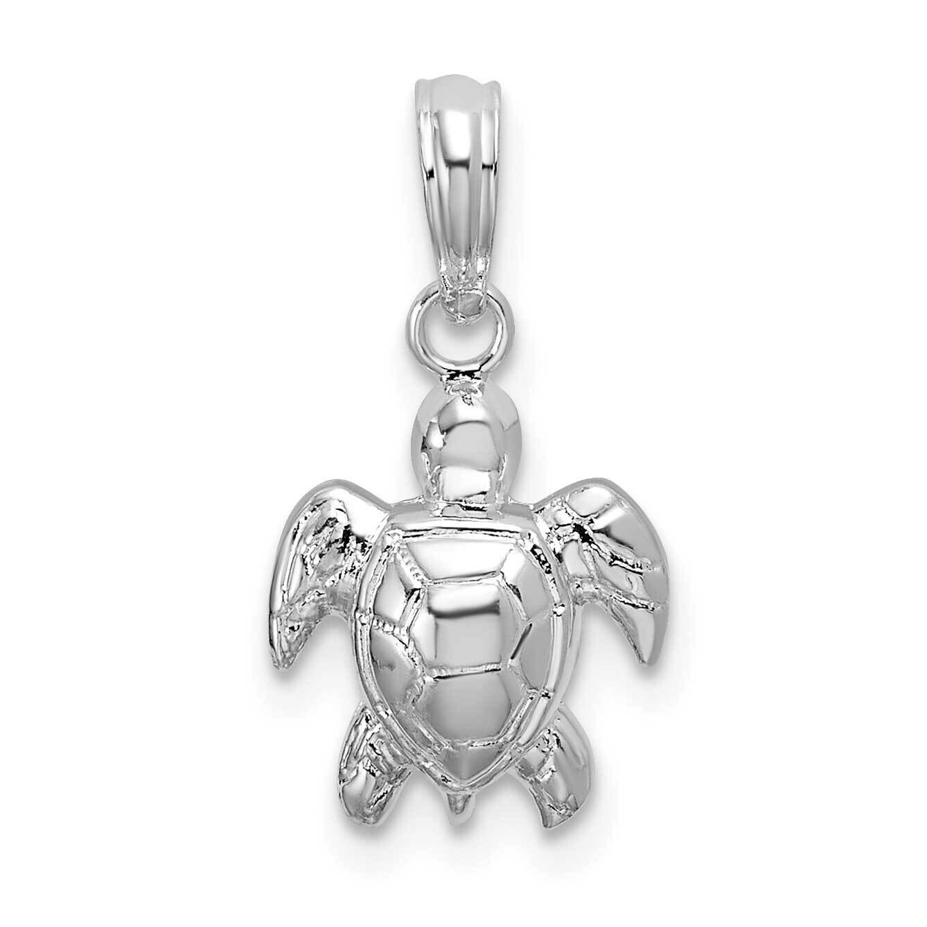 Mini Sea Turtle Pendant Sterling Silver Polished QC10604, MPN: QC10604, 637218188659