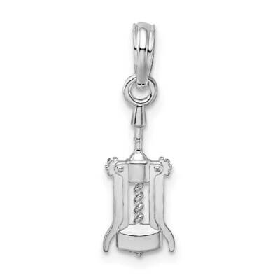 Wine Bottle Opener Pendant Sterling Silver Polished QC10463, MPN: QC10463, 637218180745