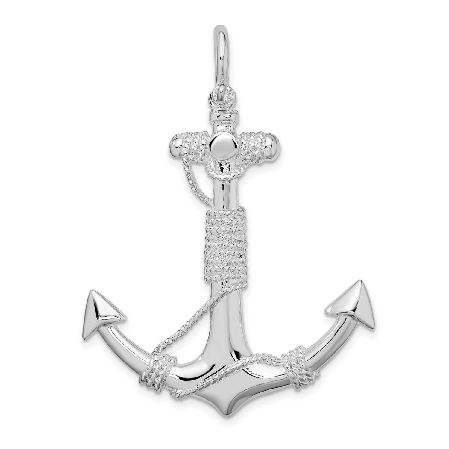 Anchor Rope Pendant Sterling Silver Polished QC10201 by Men&#39;s Jewelry and Accessories, MPN: QC10201…