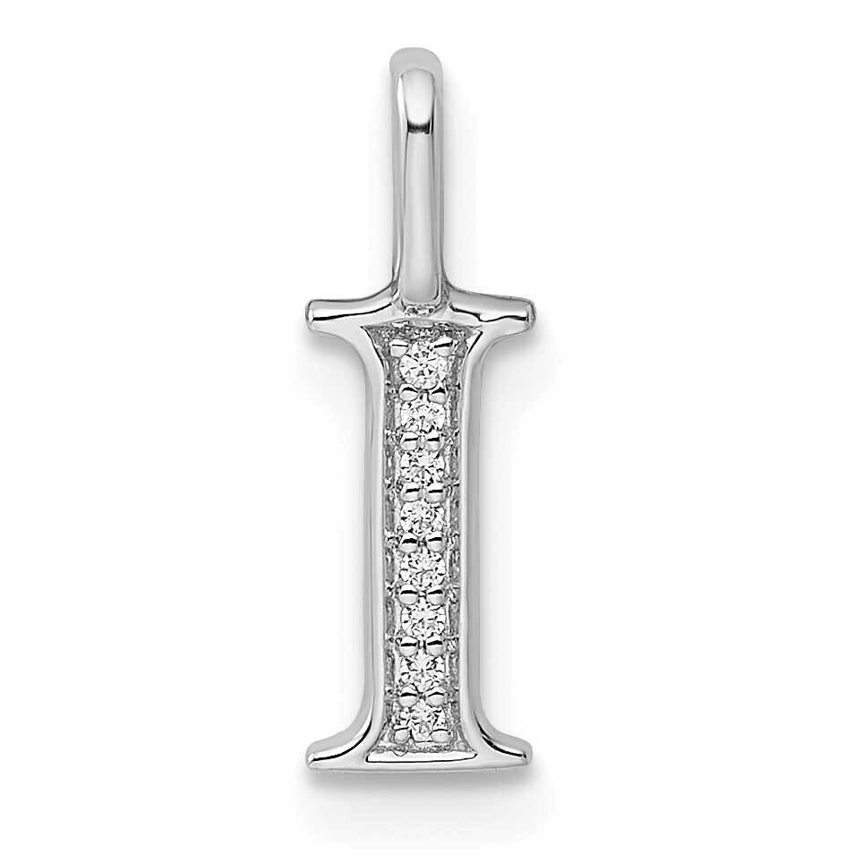 Diamond Letter I Initial Pendant 14k White Gold PM8365I-003-WA, MPN: PM8365I-003-WA, 196904072233