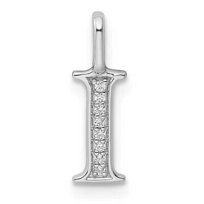 Diamond Letter I Initial Pendant 14k White Gold PM8365I-003-WA, MPN: PM8365I-003-WA, 196904072233
