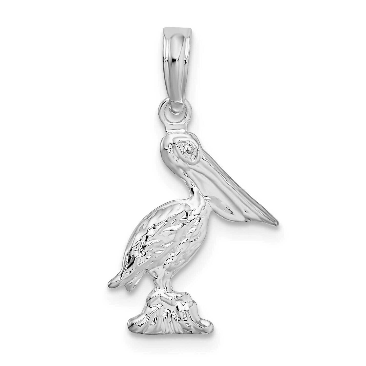 3D Pelican Pendant Sterling Silver Polished QC10171, MPN: QC10171, 637218168460