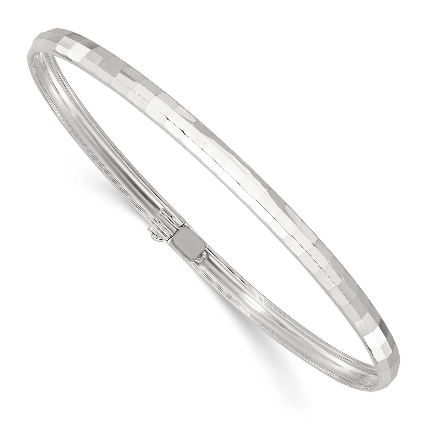 Textured Flexible Bangle Bracelet Sterling Silver Polished QB1502, MPN: QB1502,