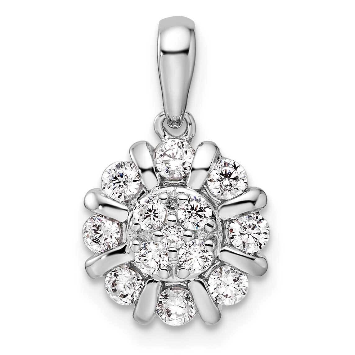 Diamond Halo Pendant 14k White Gold PM9663-050-WLG, MPN: PM9663-050-WLG, 883957882086