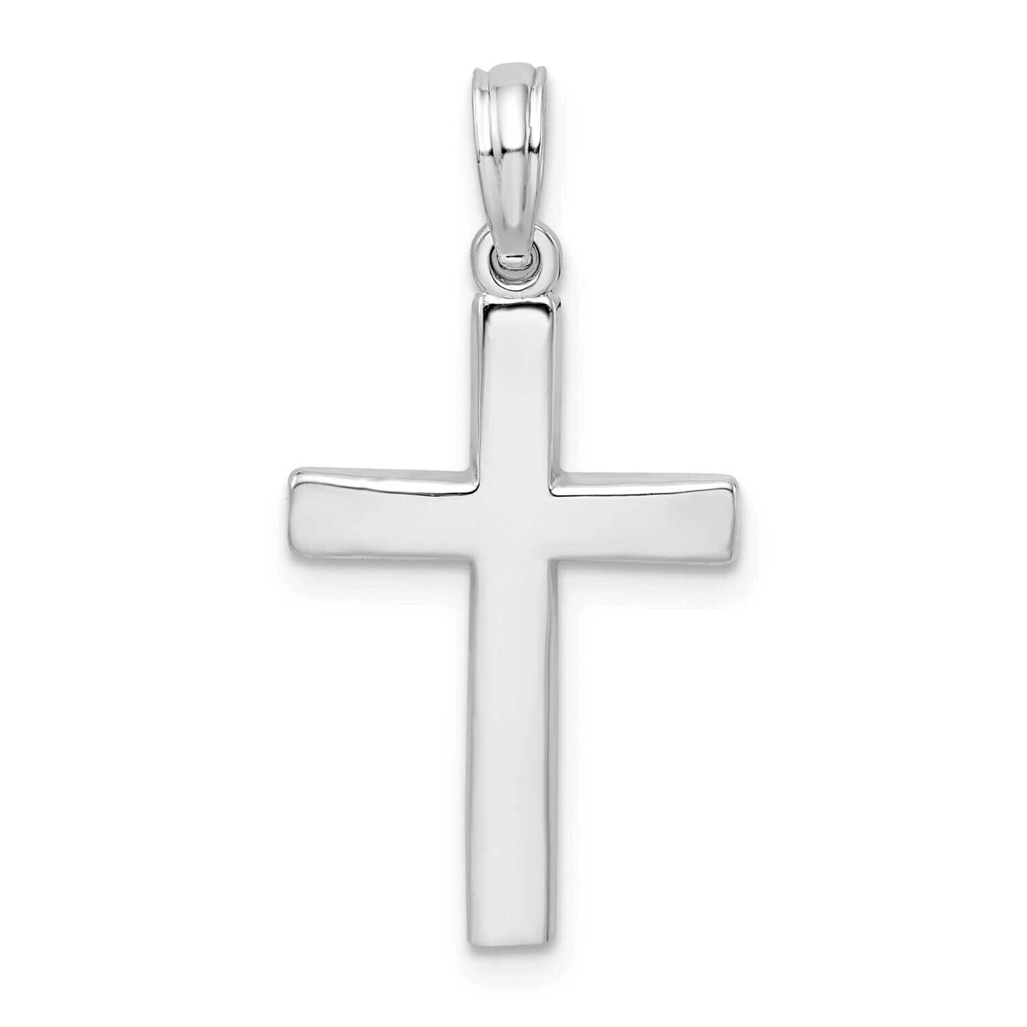 Beveled Latin Cross Pendant Sterling Silver QC10181