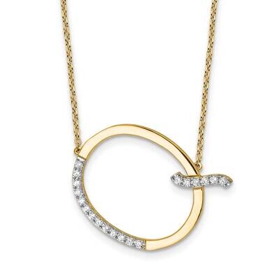 Sideways Diamond Initial Q Necklace 14k Gold PM9844Q-023-YA, MPN: PM9844Q-023-YA,