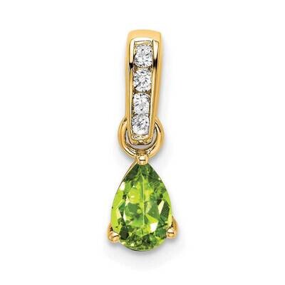 Pear Peridot Diamond Pendant 10k Gold PM7409-PE-005-1YA, MPN: PM7409-PE-005-1YA,