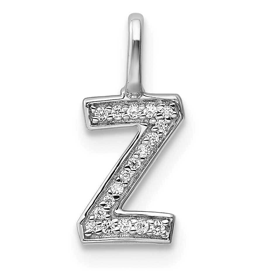 Diamond Letter Z Initial Pendant 14k White Gold PM8367Z-006-WA, MPN: PM8367Z-006-WA, 196904069264